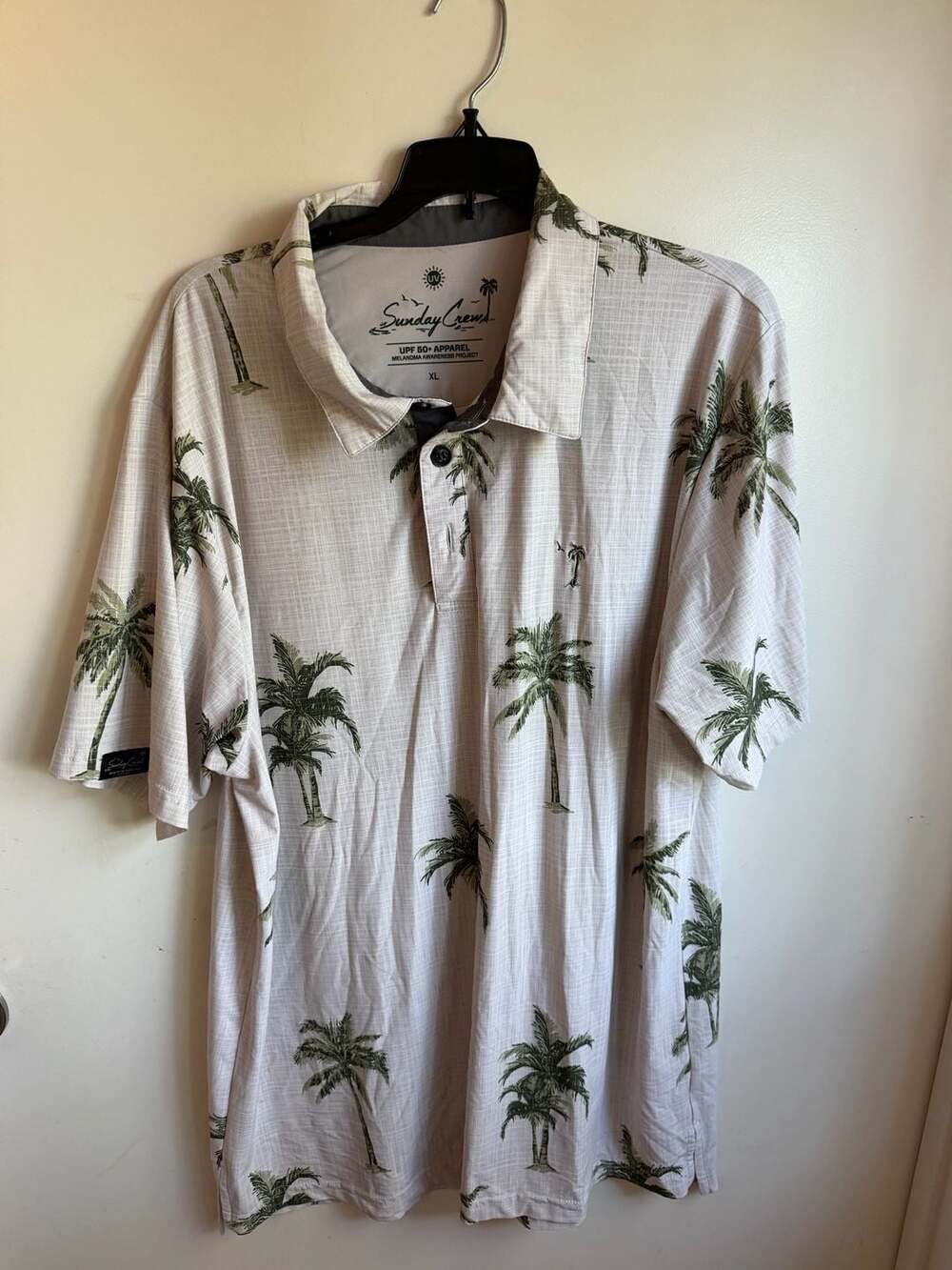 Sunday Crew Greenhouse UPF 50+ Palm Tree Polo Shirt